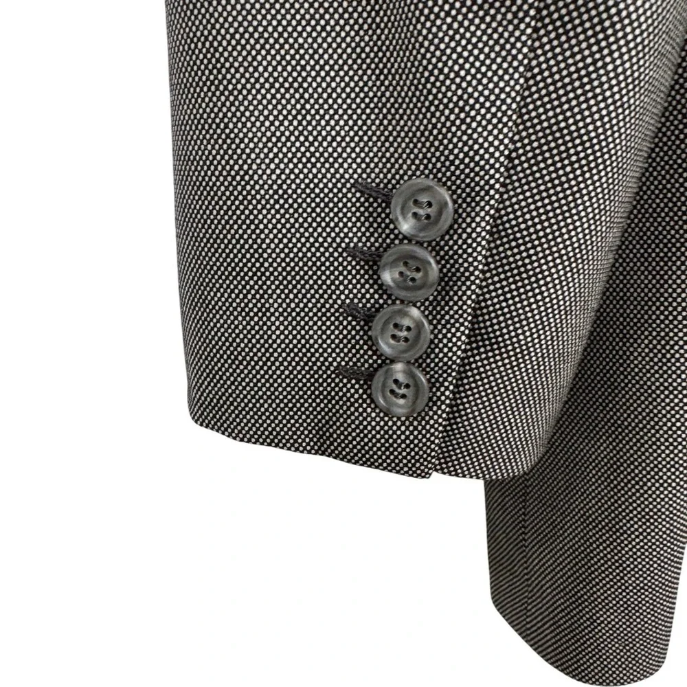 Brooks Brothers Sport Coat Mens 42L Black Wool Textured Two Button Blazer Jacket